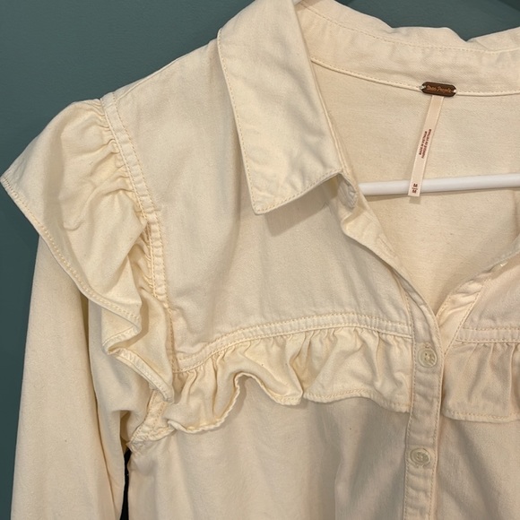 Free People Ruffle Button Up - Picture 2 of 4